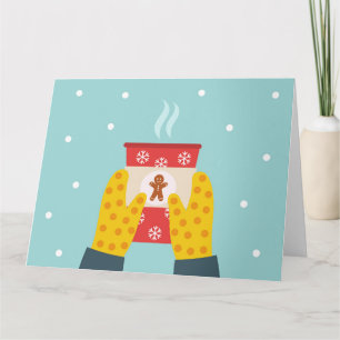 Christmas gingerbread coffee Folded Greeting Card