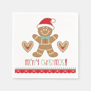 Christmas Gingerbread Cookie Party Napkin