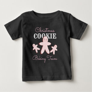Christmas Gingerbread Cookie Pink Baking Team Baby T-Shirt