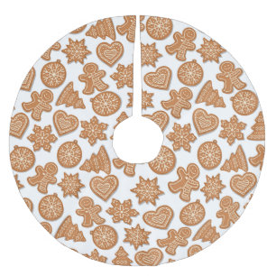 Christmas Gingerbread Cookies Brushed Polyester Tree Skirt