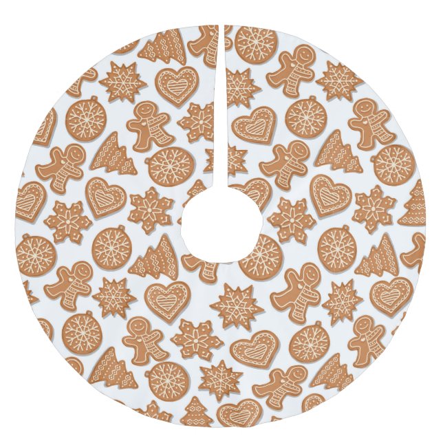 Christmas Gingerbread Cookies  Brushed Polyester Tree Skirt (Front)