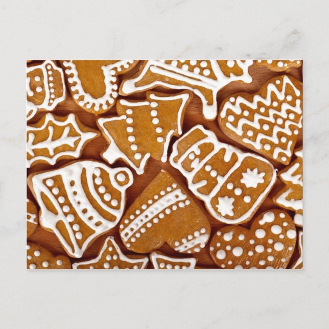 Christmas Gingerbread Cookies Holiday Postcard (Front)