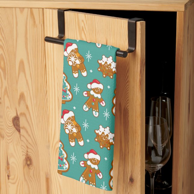 Christmas Gingerbread Cookies Kitchen Towel (Thirds Fold)