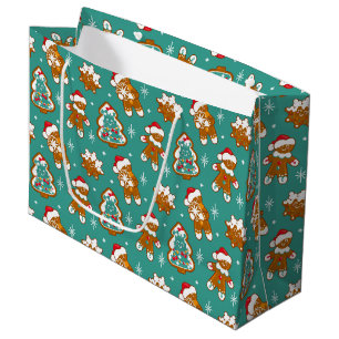 Christmas Gingerbread Cookies Large Gift Bag