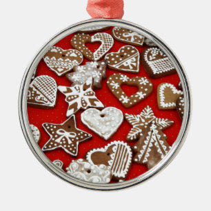 Christmas Gingerbread Cookies Metal Ornament
