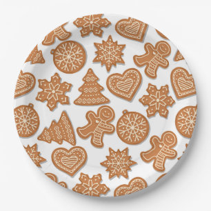 Christmas Gingerbread Cookies Paper Plate