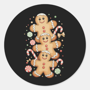 Christmas Gingerbread Cookies Xmas Holiday Season  Classic Round Sticker