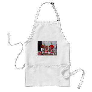 Christmas Gingerbread Couple Plush Stuffed Animals Standard Apron