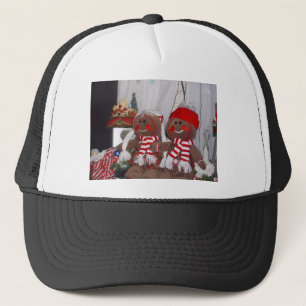 Christmas Gingerbread Couple Plush Stuffed Animals Trucker Hat