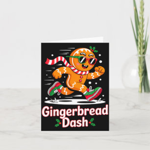 Christmas Gingerbread Dash Running Runner Xmas Mar Card