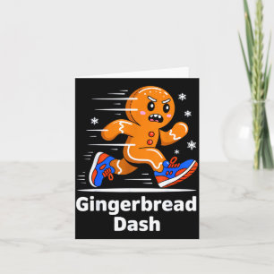 Christmas Gingerbread Dash Running Runner Xmas Mar Card