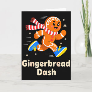 Christmas Gingerbread Dash Running Runner Xmas Mar Card