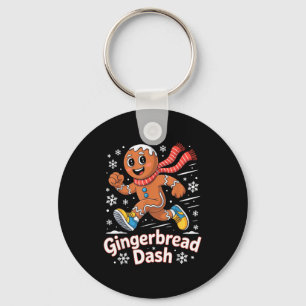 Christmas Gingerbread Dash Running Runner Xmas Mar Keychain