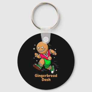 Christmas Gingerbread Dash Running Runner Xmas Mar Keychain