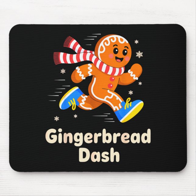 Christmas Gingerbread Dash Running Runner Xmas Mar Mouse Pad (Front)