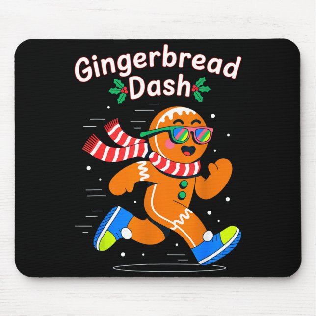 Christmas Gingerbread Dash Running Runner Xmas Mar Mouse Pad (Front)