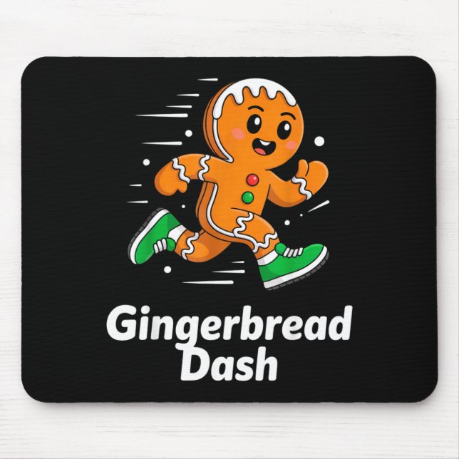 Christmas Gingerbread Dash Running Runner Xmas Mar Mouse Pad (Front)