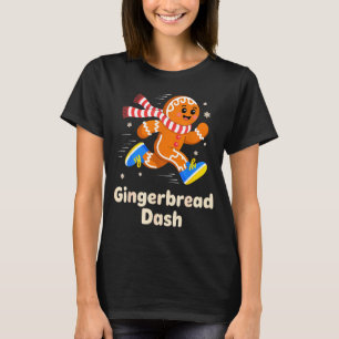 Christmas Gingerbread Dash Running Runner Xmas Mar T-Shirt