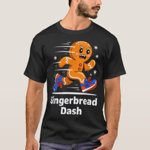 Christmas Gingerbread Dash Running Runner Xmas Mar T-Shirt