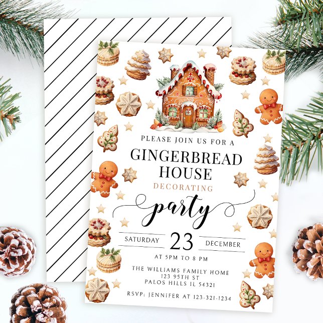Christmas gingerbread decorating party invitation (Creator Uploaded)