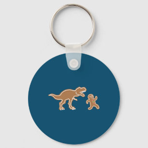 Christmas Gingerbread Dinosaur Cookie Hunt Keychain