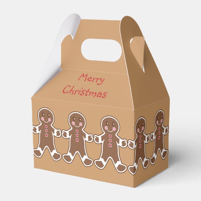 Christmas Gingerbread Favour Box (Front Side)