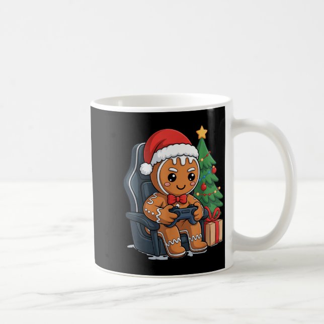 Christmas Gingerbread Gamer Chair Holiday Gaming B Coffee Mug (Right)
