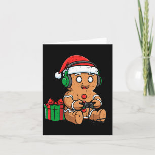 Christmas Gingerbread Gamer Xmas Gaming Boys Kids  Card