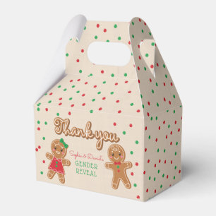 Christmas Gingerbread Gender Reveal Favor Box