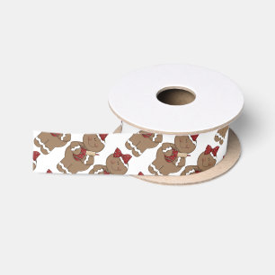 Christmas gingerbread holiday gift ribbon satin ribbon