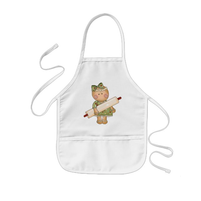 Christmas Gingerbread Holiday Kitchen apron kids (Front)