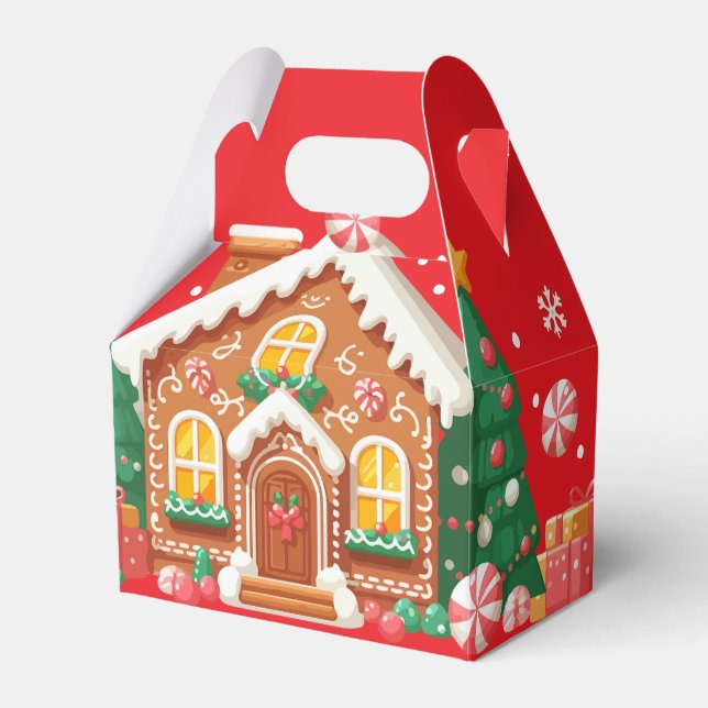 Christmas Gingerbread House  Favor Box (Front Side)