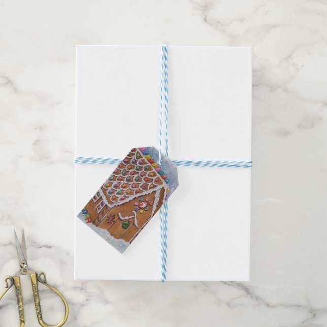 Christmas Gingerbread House Gift Tags (With Twine)