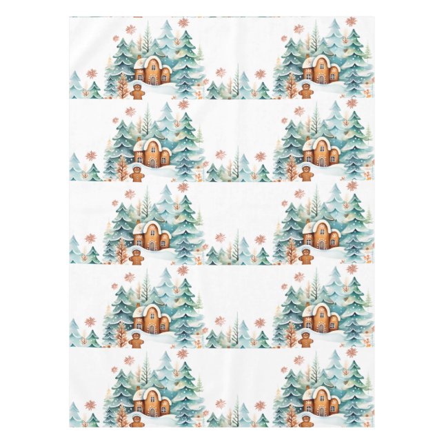 Christmas Gingerbread House Gingerbread figure  Tablecloth (Front)