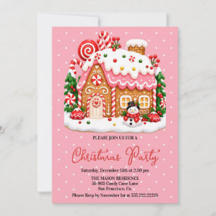 Christmas Gingerbread House Holiday Party  Invitation
