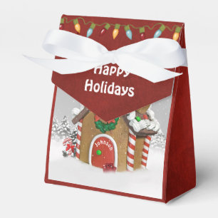 Christmas Gingerbread House in snow Favor Box