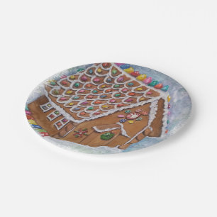 Christmas Gingerbread House Paper Plate