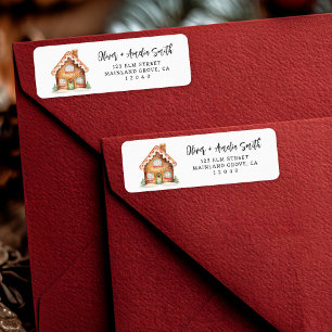 Christmas Gingerbread House Return Label