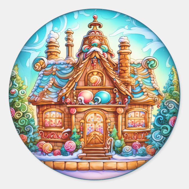 Christmas Gingerbread House Sticker (Front)