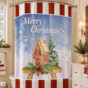 Christmas Gingerbread House Watercolor