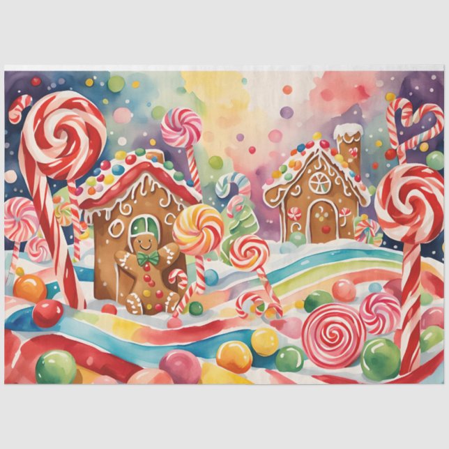 christmas gingerbread houses tissue paper (Front)