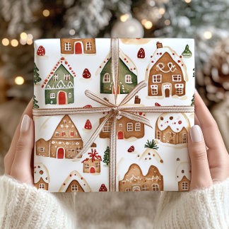 Christmas Gingerbread Houses Wrapping Paper