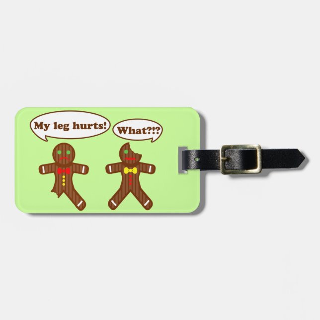 Christmas Gingerbread Humour Luggage Tag (Front Horizontal)