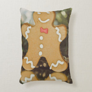 Christmas gingerbread man accent pillow