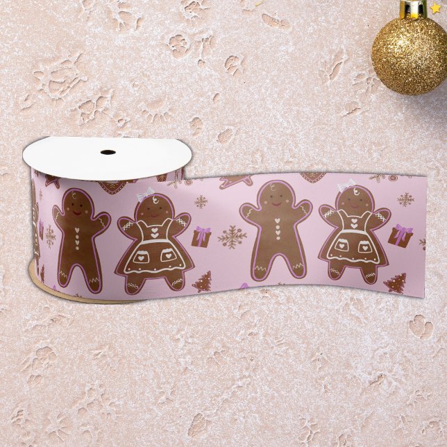 Christmas Gingerbread man and woman Christmas tree Satin Ribbon (Creator Uploaded)