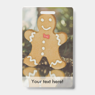 Christmas gingerbread man badge