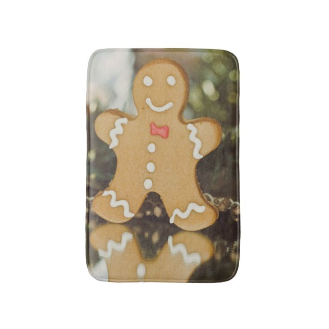 Christmas gingerbread man bath mat (Front Vertical)
