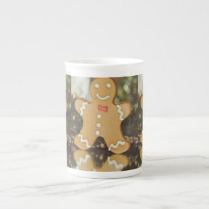 Christmas gingerbread man bone china mug