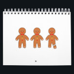 Christmas gingerbread man calendar<br><div class="desc">Two smiling gingerbread men and one sad gingerbread man with a broken leg.</div>