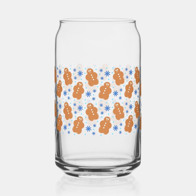 Christmas Gingerbread Man Can Glass (Front)